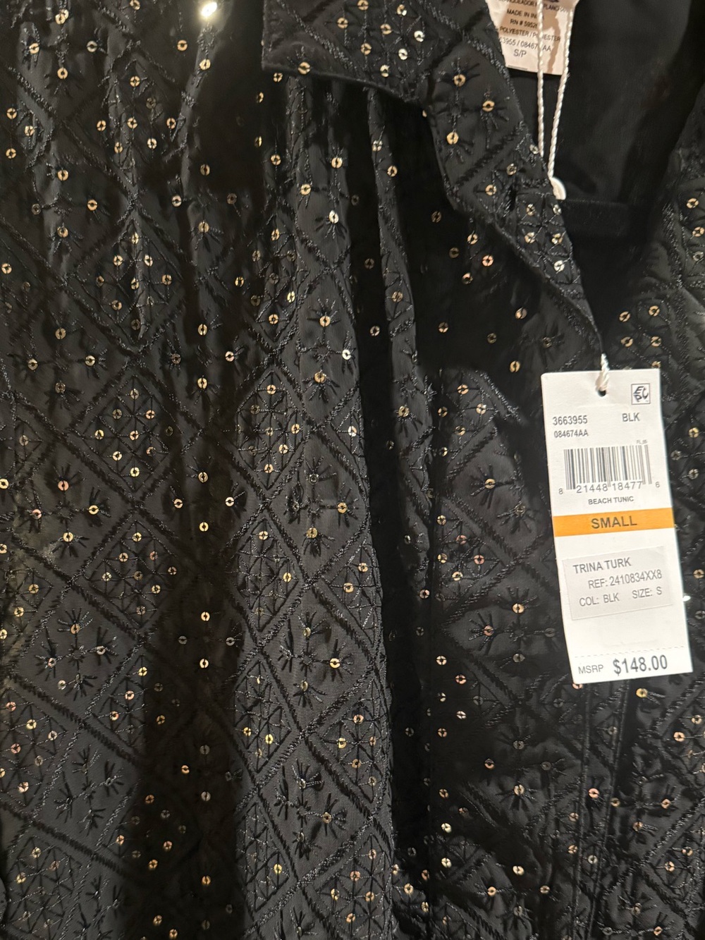 Trina Turk Sequin Tunic Top NWT - Picture 4 of 6